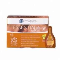 Dermoscent Essential 6 Soins Cutanés Pour Chiens 1/10 Kg Boîte De 4 Pipettes
