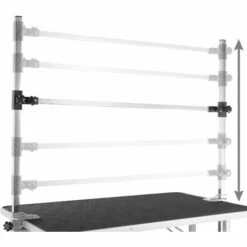 TECTAKE Table De Toilettage Pliante Avec Double Sangle Et Surface De Travail Antidérapante - Noir/gris -Toilletage et hygiène du chien Soldes 11481723 4