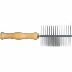 Peigne Double à Manche En Bois IdealDog