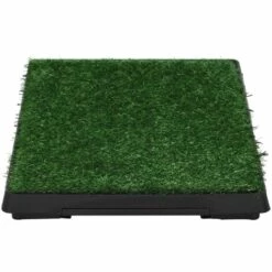 VidaXL Tapis Pour Animaux 2 Pcs Avec Plateau Et Gazon Artificiel Vert -Toilletage et hygiène du chien Soldes 15092847 4