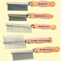 Peigne Pour Chiens Et Chats Avec Manche En Bois Désignation : Peigne | Type : Double - Gros/moyen MORIN 305151