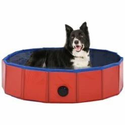 Piscine Pliable Pour Chiens Rouge 80x20 Cm PVC VidaXL