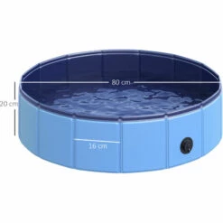 PawHut Piscine Pour Chien Bassin PVC Pliable Anti-glissant Facile à Nettoyer Diamètre 80 Hauteur 20 Cm Bleu - Bleu -Toilletage et hygiène du chien Soldes 2209748 3