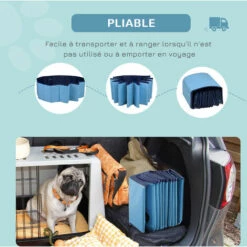 PawHut Piscine Pour Chien Bassin PVC Pliable Anti-glissant Facile à Nettoyer Diamètre 80 Hauteur 20 Cm Bleu - Bleu -Toilletage et hygiène du chien Soldes 2209748 5
