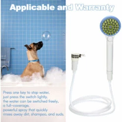 ASUPERMALL Animaux Peignage Douche Pulverisateur Arroseur Brosse Pour Chiens Et Chats Chiot Bain Scrubber, Poche Toilettage Pomme De Douche Avec 2M Tuyau -Toilletage et hygiène du chien Soldes 22851733 3