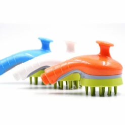 ASUPERMALL Animaux Peignage Douche Pulverisateur Arroseur Brosse Pour Chiens Et Chats Handheld Toilettage Pomme De Douche Avec Aiguilles Souples, Bleu -Toilletage et hygiène du chien Soldes 24423057 4