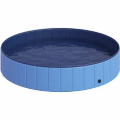 PawHut Piscine Pour Chien Bassin PVC Pliable Anti-glissant Facile à Nettoyer Diamètre 160 Cm Hauteur 30 Cm Bleu - Bleu