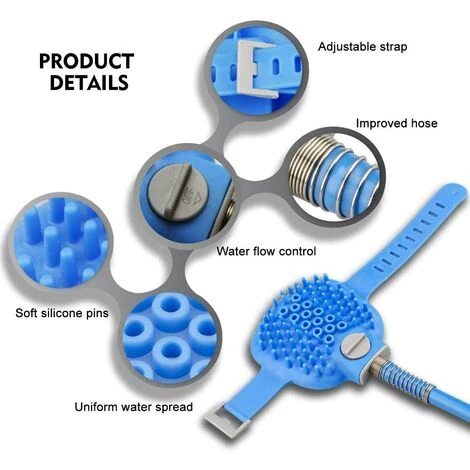 BARES Pulvérisateur De Douche Pour Chien Outil De Bain Pour Chien Adjustable Hand Held Brush And Wipes 2 In 1-2.5M 4 BARES Pulvérisateur De Douche Pour Chien Outil De Bain Pour Chien Adjustable Hand Held Brush And Wipes 2 In 1-2.5M – Image 4