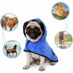 BARES Peignoir Pour Chien Avec Capuchon à Cordon Ajustable, Peignoir En Microfibre Super Absorbant, Séchage Rapide Pour Une Fourrure Sèche (Bleu, L) 9 BARES Peignoir Pour Chien Avec Capuchon à Cordon Ajustable, Peignoir En Microfibre Super Absorbant, Séchage Rapide Pour Une Fourrure Sèche (Bleu, L) -Toilletage et hygiène du chien Soldes 25270773 5
