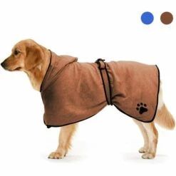 BARES Peignoir Pour Chien Avec Capuchon à Cordon Ajustable, Peignoir En Microfibre Super Absorbant, Séchage Rapide Pour Une Fourrure Sèche ( M)