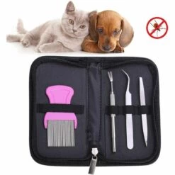 BARES Pince Tique, Crochet Tique, Anti-Tique Pour Chien Et Chat, Crochet Tiques De Haute Qualité En Acier Inoxydable, Supprime Les Tiques Et Les Puces Facilement(avec Boîte De Rangement)