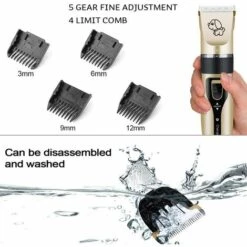 BEARSU Tondeuse Chien Chat, Coupe-Ongles Du Chien, Tondeuse Animaux, [USB Plug] Toilettage Professionnel Animal Silencieux Rechargeable Sans Fil Détachable, 4 Peignes De Direction Et 4 Outils Extra (Or) -Toilletage et hygiène du chien Soldes 25539853 3