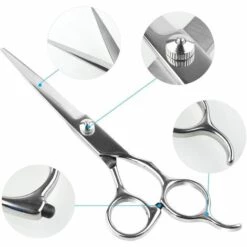 BEARSU 5PCS Kit De Toilettage Ciseaux En Acier Inoxydable Avec Poche Peigne, Chiffon De Nettoyage Pour Chiens, Chats, Et Les Animaux De Compagnie Pour Corps, Visage, Oreilles, Museau, Durable, Sûr -Toilletage et hygiène du chien Soldes 25539859 4