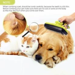 DEVENIRRICHE Einemgeld-Brosse Chiens Et Chats Autonettoyante Enlèvement Efficace Jusqu'à 95% Des Poils Morts Et Sous-poils Conception Ergonomique Enlèvement Des Poils En Un Clic (Brosse Autonettoyante) -Toilletage et hygiène du chien Soldes 25904439 4