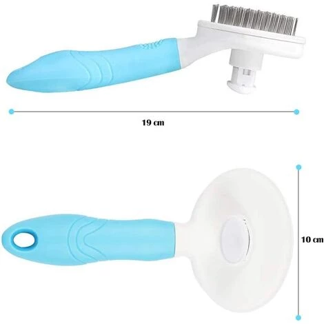 LITZEE Brosse De Toilettage De Chien, Brosse Chat Poil Long, Brosse Chiens Et Chats Autonettoyante, Avec Enlèvement Des Poils En Un Clic, Pour Chiens Et Chats De Petite, Moyenne Et Grande (Bleu) 2 LITZEE Brosse De Toilettage De Chien, Brosse Chat Poil Long, Brosse Chiens Et Chats Autonettoyante, Avec Enlèvement Des Poils En Un Clic, Pour Chiens Et Chats De Petite, Moyenne Et Grande (Bleu) – Image 2