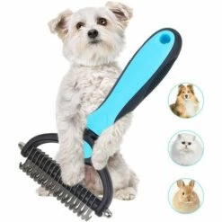 LITZEE Brosse De Toilettage Pour Chien 17 + 9 Dents Double Face Pour Enlever Les Poils Courts Ou Longs -Toilletage et hygiène du chien Soldes 27204661 3