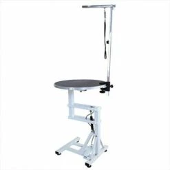 IBANEZ Table Ronde Hydraulique à Hauteur Réglable, Pour Chiens De Petites Races, Table Pivotante à 360 Degrés