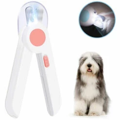 DEVENIRRICHE Coupe-ongles Et Tondeuse Pour Chien Chat, Coupe-ongles Pour Animaux De Compagnie Avec Lumière LED Pour éviter De Trop Couper Les Ongles, Lime à Ongles Gratuite Et Lame Tranchante De Rasoir, Outils De Toilettage Professionnels à La Maison, Style 2