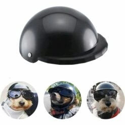 BEARSU Casque De Chien Cool Bonnet Réglable Pour Chiot, Chat Noir M
