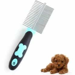 LangRay Peigne De Toilettage De Chien, Brosse En Acier Inoxydable Pour Chat Avec Peigne à Double Face En Acier Inoxydable Pour Chat Avec Poignée Antidérapante, Outil De Toilettage Animal De Compagnie