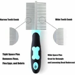 LangRay Peigne De Toilettage De Chien, Brosse En Acier Inoxydable Pour Chat Avec Peigne à Double Face En Acier Inoxydable Pour Chat Avec Poignée Antidérapante, Outil De Toilettage Animal De Compagnie -Toilletage et hygiène du chien Soldes 27588023 3