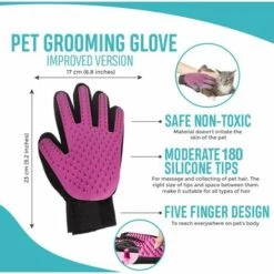 LangRay NA Gant De Toilettage Pour Animal Domestique - épilateur De Poils De Chat Et De Chien - Outil De Démoulage - Conseils En Silicone Doux Pour Massage - Brosse Et Lavage - Long/Court (violet, Droite) -Toilletage et hygiène du chien Soldes 27588039 5