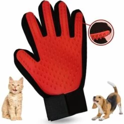 LangRay NA Gant De Toilettage Pour Animal Domestique - Gant De Nettoyage Efficace - Brosse à Déshedding - Pointes En Silicone Doux Pour Massage Doux - Pour Chats Et Chiens Avec Fourrure Longue Et Courte