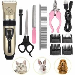BRIDAY Tondeuse De Chien Chat Avec Poil Long Epais Professionnel Silencieux Tondeuse Rechargeable Electrique Sans Fil Avec Ciseaux Et Peigne