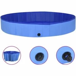 VidaXL Piscine Pliable Pour Chiens Bleu 300x40 Cm PVC