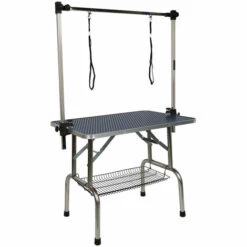 OOBEST Table De Toilettage Pour Chiens Chats Avec 2 Sangles Et Panier 90*76*60cm