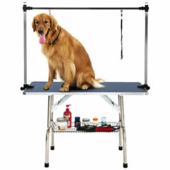 OOBEST Table De Toilettage Pour Chiens Chats Avec 2 Sangles Et Panier 90*76*60cm -Toilletage et hygiène du chien Soldes 30330417 4