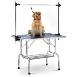 OOBEST Table De Toilettage Pour Chien En Acier Inoxydable Accessoires Inclus Size 90cm X 60cm X 76cm (L X B X H) (Bleu) -Toilletage et hygiène du chien Soldes 30331492 3
