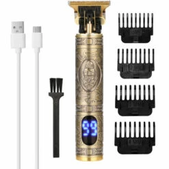 HAPPYSHOPPING Tondeuse A Cheveux Electrique Retro, Ecran LCD, Tondeuse A Cheveux Expediee Sans Huile, Style Coiffeur En Bronze (USB) - Style Coiffeur En Bronze (USB) -Toilletage et hygiène du chien Soldes 30465233 4