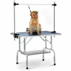 WYCTIN Hofuton Table De Toilettage Réglable De Chiens Avec 2 Boucles Et Panier Animaux 90*76*60cm -Toilletage et hygiène du chien Soldes 30810225 3