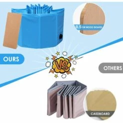 MVPOWER Piscine Chien Grand, Baignoire Bassine 120 Cm Pliable PVC, Avec Brosse, Antidérapant Facile à Nettoyer, Pour Chien/Chat Animal Extérieur Ou Intérieur (120*30 Cm )Bleu -Toilletage et hygiène du chien Soldes 31020073 4