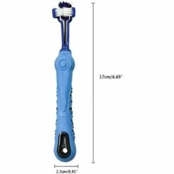 AIDUCHO 3 Pack Brosse à Dents Pour Chien Pour Soins Dentaires Pour Animaux Brosse à Dents à Trois Têtes Hygiène Dentaire Chien Brosse à Dents 3 Brosse Tête (Bleu) -Toilletage et hygiène du chien Soldes 32752610 4