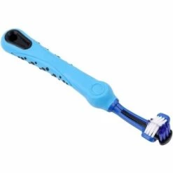 AIDUCHO 3 Pack Brosse à Dents Pour Chien Pour Soins Dentaires Pour Animaux Brosse à Dents à Trois Têtes Hygiène Dentaire Chien Brosse à Dents 3 Brosse Tête (Bleu) -Toilletage et hygiène du chien Soldes 32752610 5