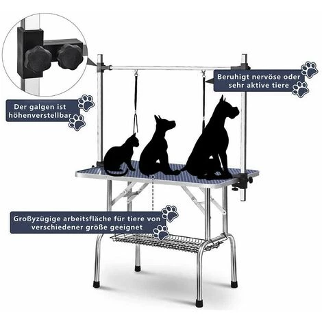 YONGQING Table De Toilettage Pour Chien Portable Pliant Avec Deux élingues + Rangement - Argrnt-bleu 4 YONGQING Table De Toilettage Pour Chien Portable Pliant Avec Deux élingues + Rangement - Argrnt-bleu – Image 4