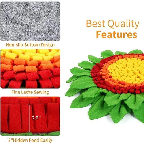 BRIDAY Tapis De Chien Snuffle Mat, Tapis éducateurs Pour Chiens Dog Puzzle Toys Tapis De Fouille Alimentation Lente Jouet Tapis Reniflant De Chien Couverture Pliable (55 * 55 Cm) (Coloré) 2 BRIDAY Tapis De Chien Snuffle Mat, Tapis éducateurs Pour Chiens Dog Puzzle Toys Tapis De Fouille Alimentation Lente Jouet Tapis Reniflant De Chien Couverture Pliable (55 * 55 Cm) (Coloré) – Image 2