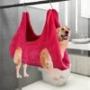 ASUPERMALL Cat Hamac Helper Hamac De Toilettage Pour Chien 2 En 1 Pour Le Lavage Du Bain Et La Coupe Des Ongles, Rose M - Rose M