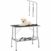 VidaXL Table De Toilettage Réglable De Chiens Avec 2 Boucles Et Panier