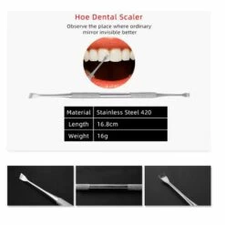 DEVENIRRICHE Ensemble De Soins Dentaires De 4, Détartreur En Acier Inoxydable, Instrument De Dentiste, Sonde De Nettoyage De Plaque, Ensemble Dentaire, Sonde Dentaire, Détartreur, Miroir Buccal -Toilletage et hygiène du chien Soldes 33634917 3
