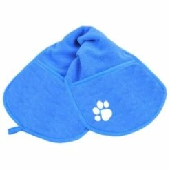 Paris Prix - Serviette De Bain Pour Chien "doggy" 63cm Bleu