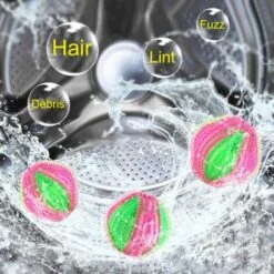 DEVENIRRICHE Boules De Lavage, Boule De Machine à Laver, Boule De Lessive Non Pelucheuse, Boule De Nettoyage, épilateur De Poils D'animaux, Machine à Laver épilateur De Poils D'animaux, Boules De Lavage De Peluches, épilateur De Poils D'animaux 12PCS (rouge Vert)