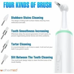 ABCRITAL Chien Tartar Cleaner Électrique Professionnel Dents Polisseur Pet Calculus Plaque Taches Dents Cleaner Avec 4 Brosse Tête Chiot Détartreur Dentaire Soins Outils De Nettoyage Kit Pour Chiens Chats -Toilletage et hygiène du chien Soldes 34696334 4