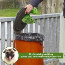 Kueatily 16pièces Sac Chien ,Sacs De Merde Compostables,23*33cm,Sac à Déchets Biodégradable étanche Pour Chien Avec 1 Distributeur De Sac(Style Plus épais) -Toilletage et hygiène du chien Soldes 35124643 5