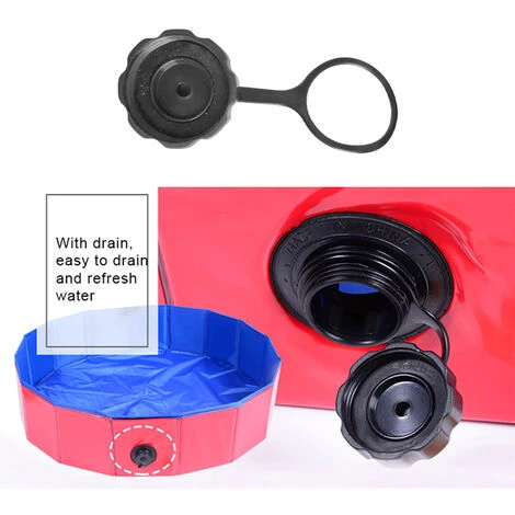 HAPPYSHOPPING Couvercle De Sortie D'eau Pour Piscine De Bain Pour Animaux De Compagnie Pliable Piscine Pour Chien Pliable Piscine Pour Animaux De Compagnie,modele:Noir 2 HAPPYSHOPPING Couvercle De Sortie D'eau Pour Piscine De Bain Pour Animaux De Compagnie Pliable Piscine Pour Chien Pliable Piscine Pour Animaux De Compagnie,modele:Noir – Image 2