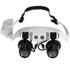 ASUPERMALL Loupe Professionnelle Lunettes Loupe Avec Lumiere Led Loupe Bandeau Avec 4 Paires De Lentilles Remplacables Pour Loupe Extension De Cils,Blanc