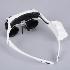 ASUPERMALL Loupe Professionnelle Lunettes Loupe Avec Lumiere Led Loupe Bandeau Avec 4 Paires De Lentilles Remplacables Pour Loupe Extension De Cils,Blanc -Toilletage et hygiène du chien Soldes 36695947 4