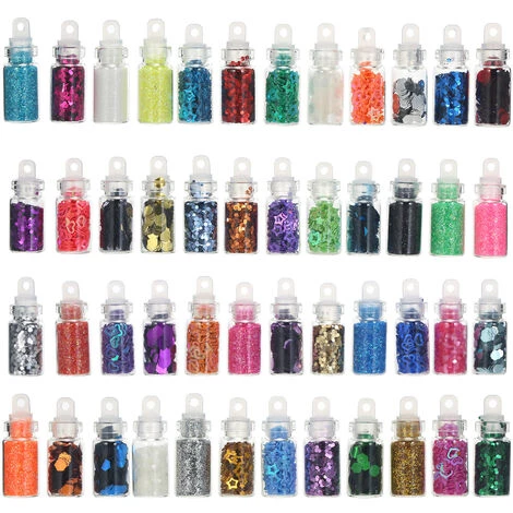 ASUPERMALL 48 Bouteilles De Paillettes D'Ongles 3D Ensemble De Flocons De Paillettes D'Ongles En Acrylique Autocollants De Paillettes D'Eclat D'Ongles Pour Decoration D'Art D'Ongle De Noel Couleurs Et Formes Melangees,Multicolore 1 ASUPERMALL 48 Bouteilles De Paillettes D'Ongles 3D Ensemble De Flocons De Paillettes D'Ongles En Acrylique Autocollants De Paillettes D'Eclat D'Ongles Pour Decoration D'Art D'Ongle De Noel Couleurs Et Formes Melangees,Multicolore
